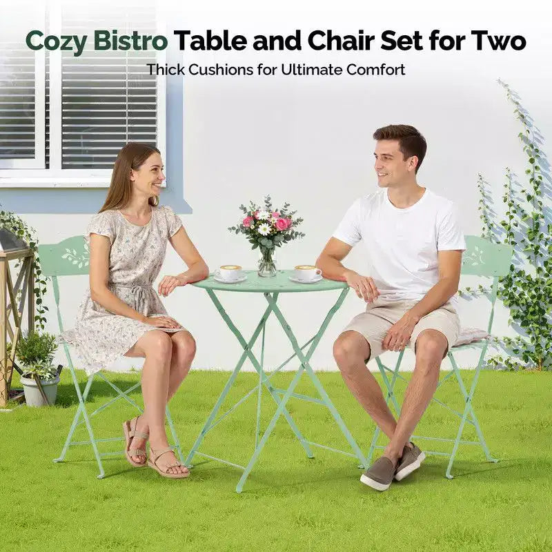 Karl Home 3-Piece Bistro Set With Seat Cushions