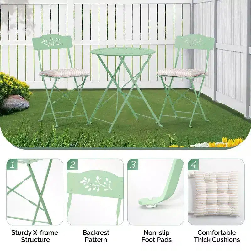 Karl Home 3-Piece Bistro Set With Seat Cushions