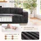 Celebalcony 103 Boneless Modular Sectional Sofa, L-Shaped Chaise with 2 Cup Holders, Plush Corduroy Cloud Couches for Living Room, No Assembly
