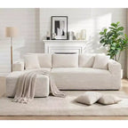 Celebalcony 103 Boneless Modular Sectional Sofa, L-Shaped Chaise with 2 Cup Holders, Plush Corduroy Cloud Couches for Living Room, No Assembly