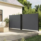 vidaXL Retractable Side Awning Anthracite 100% polyester with a PU coating