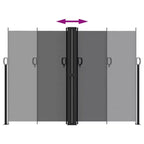 vidaXL Retractable Side Awning Anthracite 100% polyester with a PU coating
