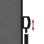 vidaXL Retractable Side Awning Anthracite 100% polyester with a PU coating
