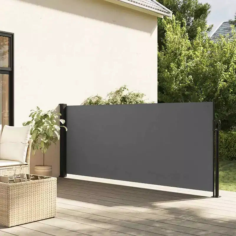 vidaXL Retractable Side Awning Anthracite 100% polyester with PU coating