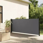 vidaXL Retractable Side Awning Anthracite 100% polyester with PU coating