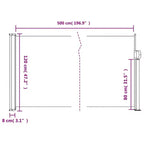 vidaXL Retractable Side Awning Anthracite 100% polyester with PU coating