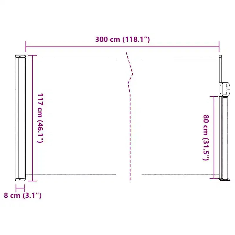 vidaXL Retractable Side Awning White