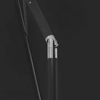 vidaXL Beach Parasol Black Polyester Medium Tiltable Beach Parasol