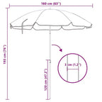 vidaXL Garden Parasol Sand Polyester, Steel UV-resistant materials