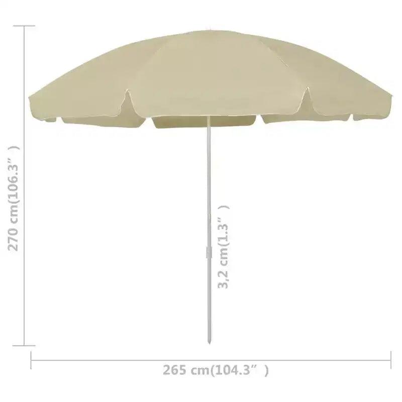 vidaXL Beach Parasol Sand Yellow 118.1