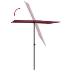 vidaXL Garden Parasol Bordeaux Red Polyester, Aluminum Medium