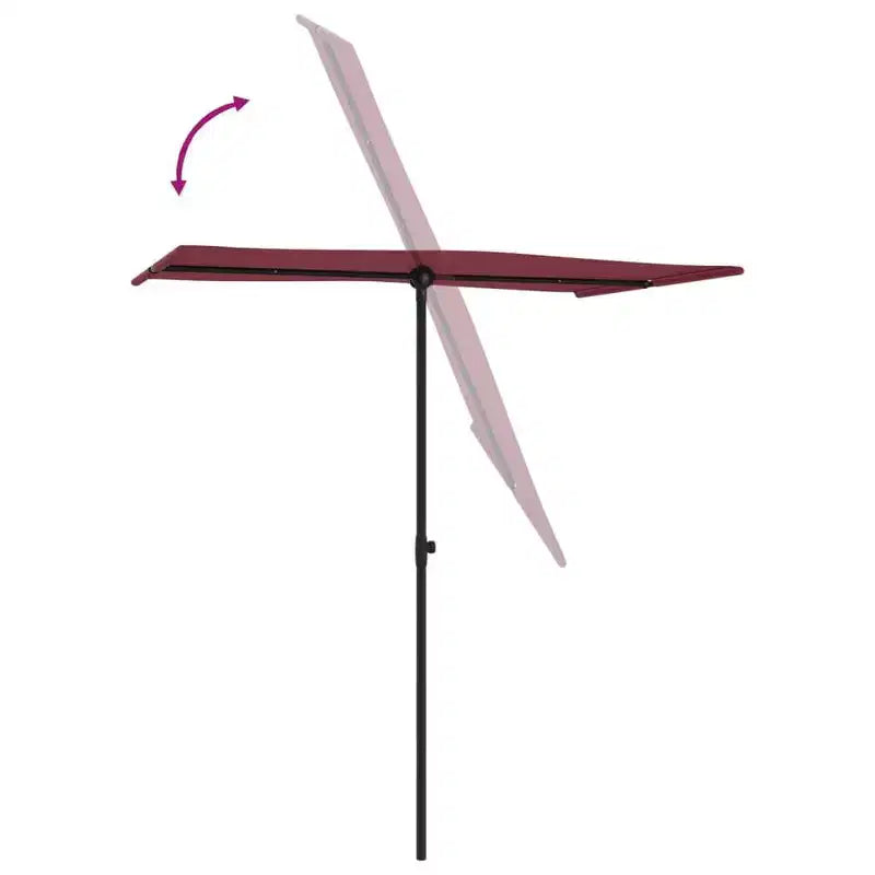 vidaXL Garden Parasol Bordeaux Red Polyester, Aluminum Medium