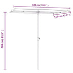 vidaXL Garden Parasol Azure blue 100% polyester, aluminum Large