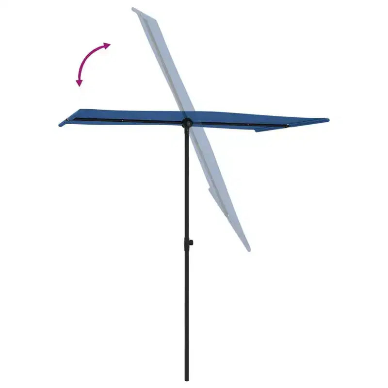 vidaXL Garden Parasol Azure blue 100% polyester, aluminum Large