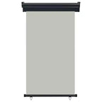 vidaXL Balcony Side Awning Grey Steel 41.3 x 98.4 in Adjustable Armrests