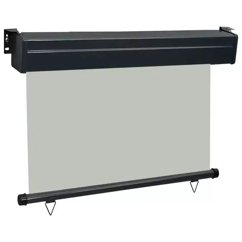 vidaXL Balcony Side Awning Grey Steel 41.3 x 98.4 in Adjustable Armrests