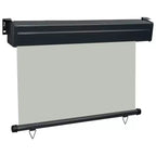 vidaXL Balcony Side Awning Grey Steel 41.3 x 98.4 in Adjustable Armrests