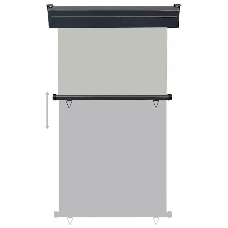 vidaXL Balcony Side Awning Grey Steel 41.3 x 98.4 in Adjustable Armrests