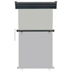 vidaXL Balcony Side Awning Grey Steel 41.3 x 98.4 in Adjustable Armrests