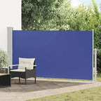 vidaXL Side Awning Blue (screen), Green grey (stand)