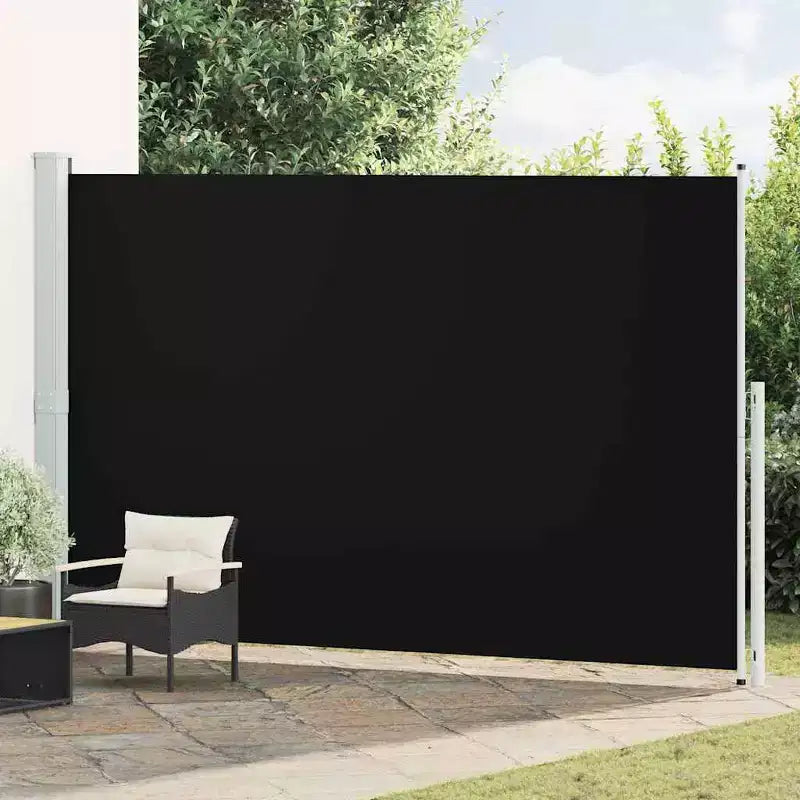 vidaXL Side Awning Black and grey