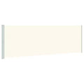 vidaXL Side Awning Cream Polyester with PU coating, powder-coated steel