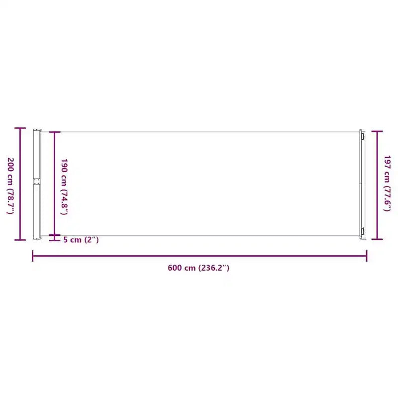 vidaXL Side Awning Cream Polyester with PU coating, powder-coated steel
