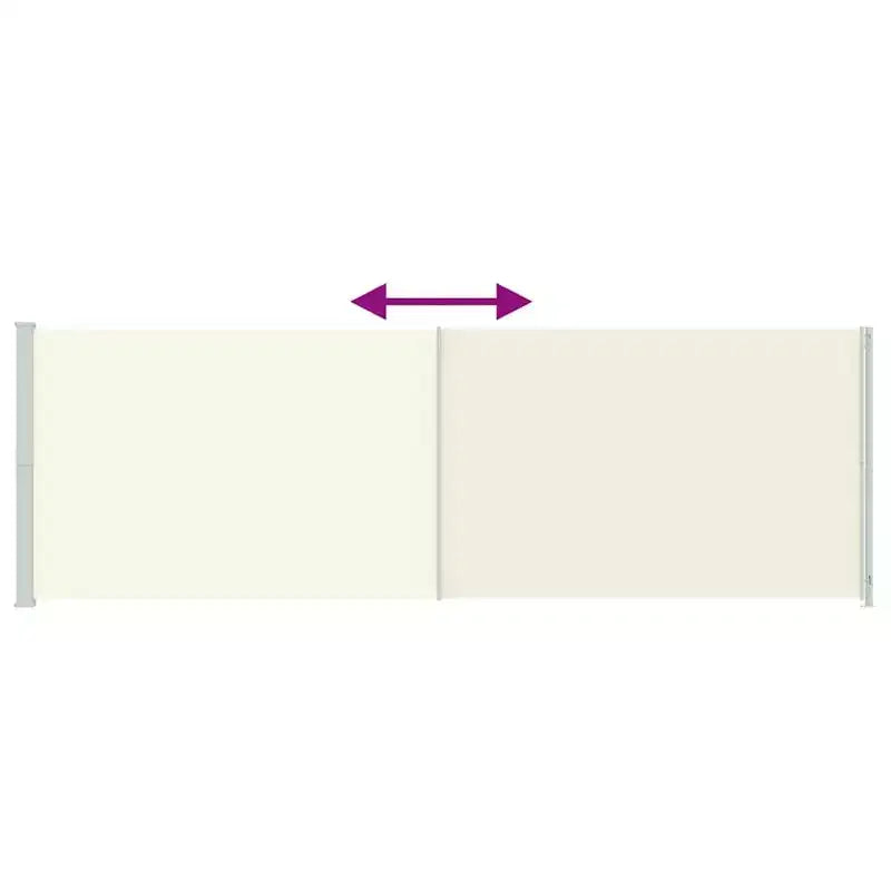 vidaXL Side Awning Cream Polyester with PU coating, powder-coated steel