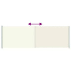 vidaXL Side Awning Cream Polyester with PU coating, powder-coated steel