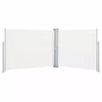 vidaXL Side Awning Cream Polyester with PU coating 55.1 x 393.7 in