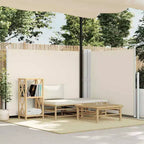 vidaXL Side Awning Cream Polyester with PU coating 55.1 x 393.7 in