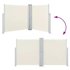vidaXL Side Awning Cream Polyester with PU coating 55.1 x 393.7 in