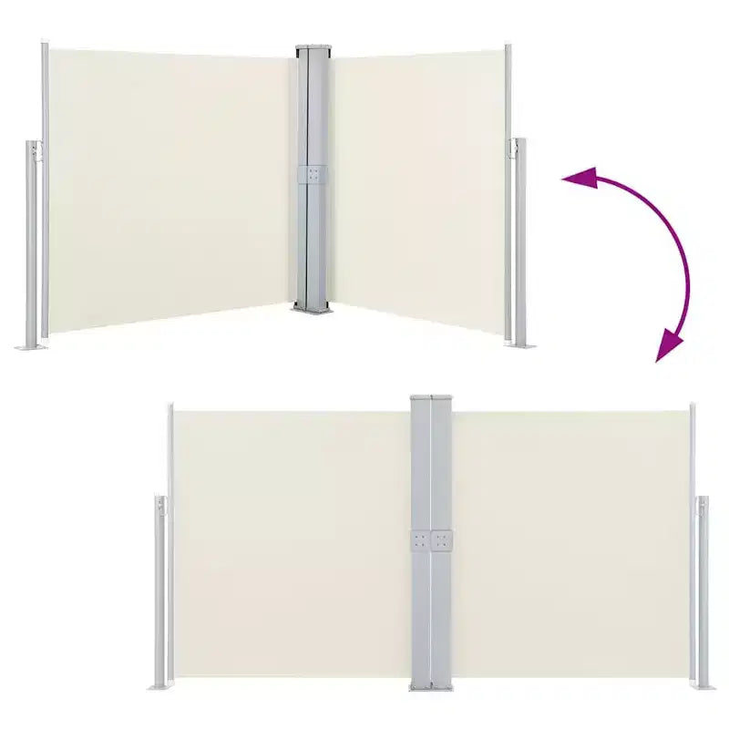 vidaXL Side Awning Cream Polyester with PU coating 55.1 x 393.7 in