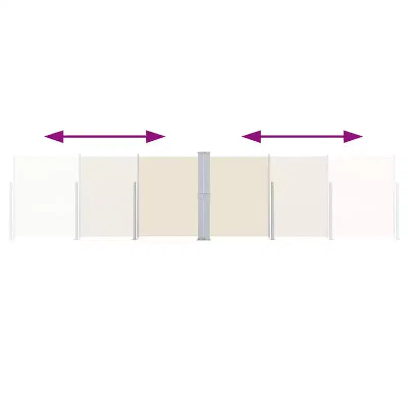 vidaXL Side Awning Cream Polyester with PU coating 55.1 x 393.7 in
