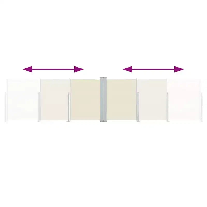 vidaXL Side Awning Cream Polyester with PU coating, Steel, Aluminum