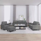 vidaXL 4 Piece Sofa Set with Cushions Dark Gray Fabric