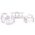 vidaXL 4 Piece Sofa Set with Cushions Dark Gray Fabric