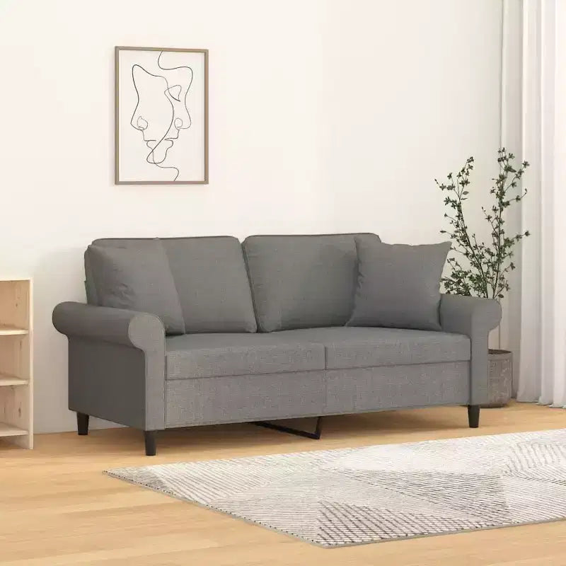 vidaXL 2-seater Sofa Dark gray Polyester 2-seater 2-Seater Sofa