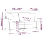 vidaXL 2-seater Sofa Dark gray Polyester 2-seater 2-Seater Sofa
