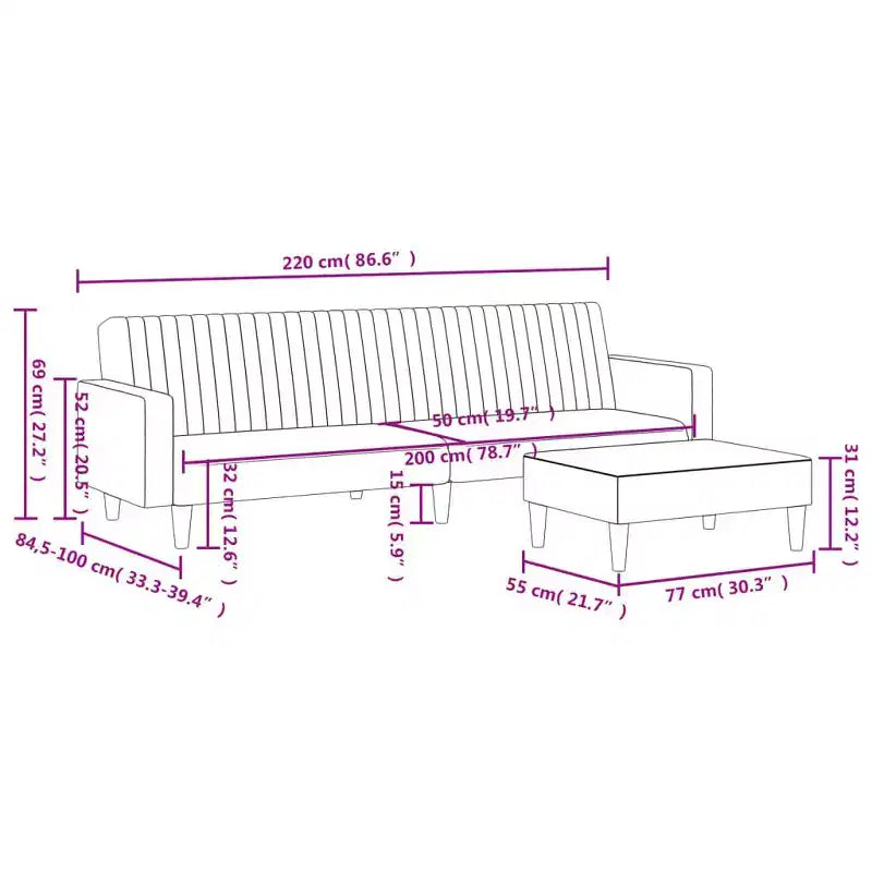 vidaXL Sofa Set Black