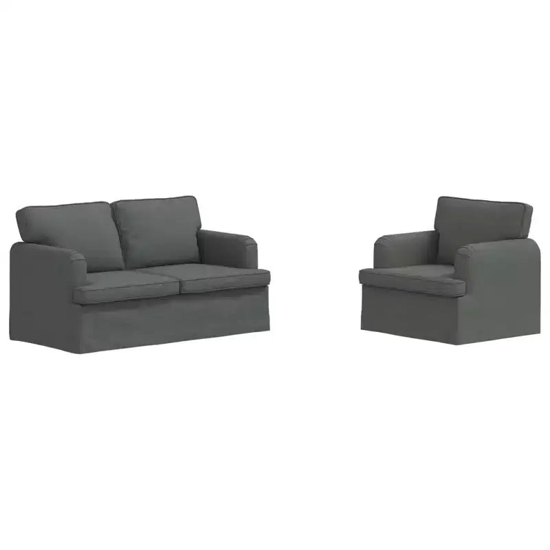 vidaXL Sofa Set 2 pcs Dark Grey 144 x 80 x 85 cm Fabric