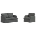 vidaXL Sofa Set 2 pcs Dark Grey 144 x 80 x 85 cm Fabric