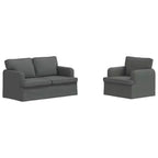 vidaXL Sofa Set 2 pcs Dark Grey 144 x 80 x 85 cm Fabric