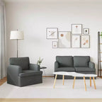 vidaXL Sofa Set 2 pcs Dark Grey 144 x 80 x 85 cm Fabric