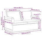 vidaXL Sofa Set 2 pcs Dark Grey 144 x 80 x 85 cm Fabric
