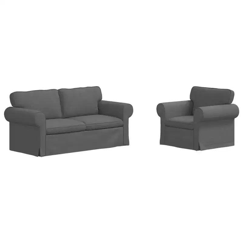 vidaXL Sofa Set 2 pcs Dark Grey 68.90 x 32.28 x 31.50 in Fabric