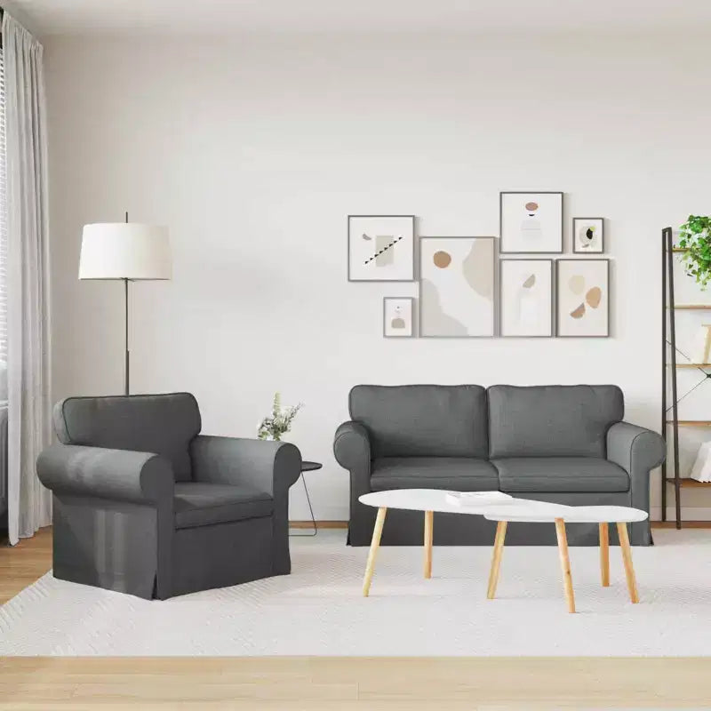 vidaXL Sofa Set 2 pcs Dark Grey 68.90 x 32.28 x 31.50 in Fabric