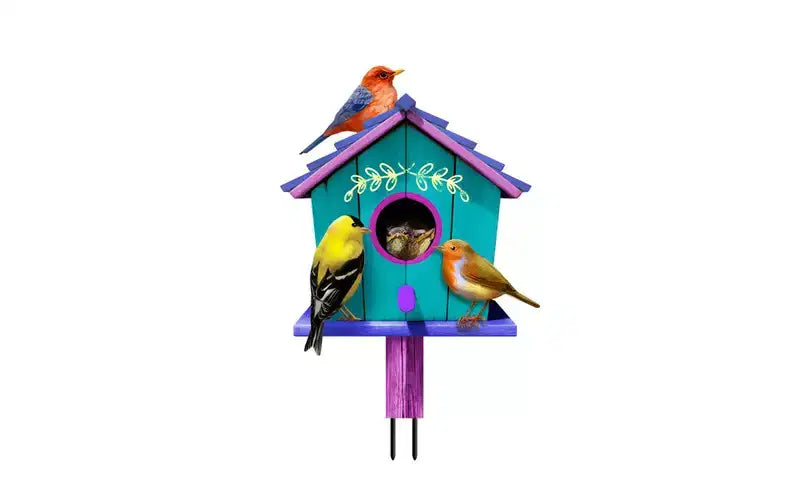 Briarwood Lane Spring Metal Art 31x15.75 Colorful Birdhouse For Spring Metal Art