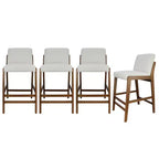 Christopher Knight Home Yvette Mid-Century Modern Rubberwood Upholstered Bar Stools (Set of 4)