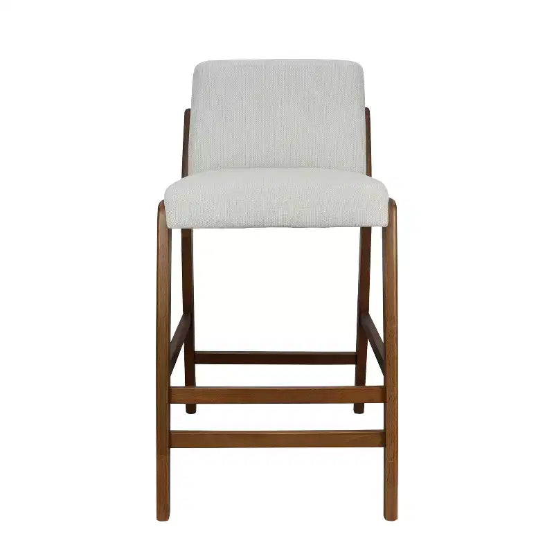 Christopher Knight Home Yvette Mid-Century Modern Rubberwood Upholstered Bar Stools (Set of 4)
